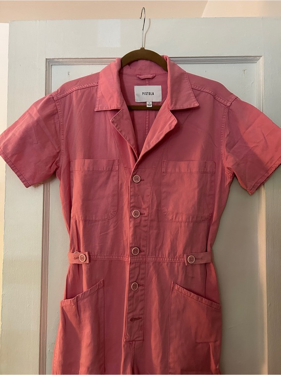 pistola Pants - pistola Faded Pink Short-Sleeve Utility Jumpsuit